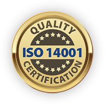 Certificación ISO 14001 que garantiza la calidad y seguridad.