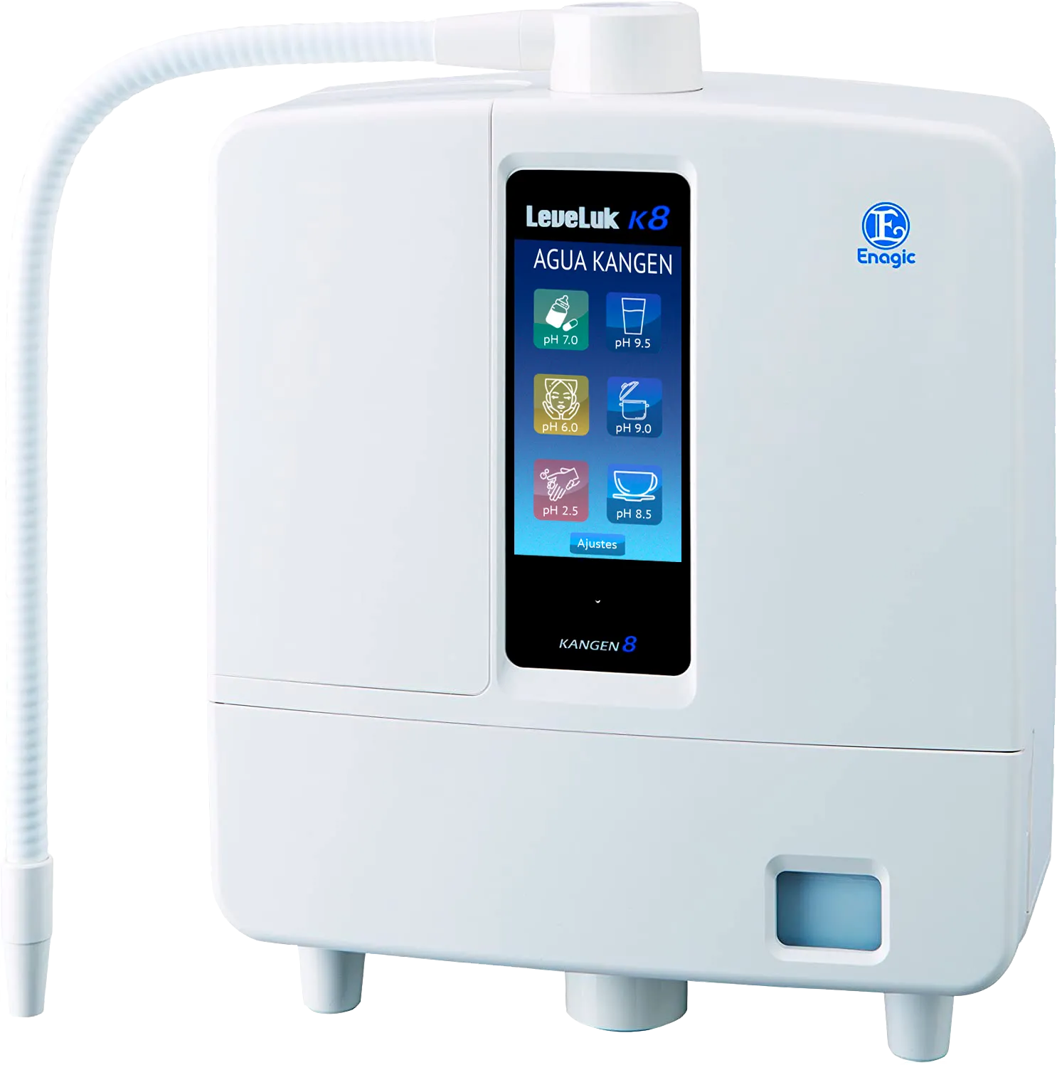 Ionizador de agua Leveluk K8 con pantalla táctil a color y tecnología avanzada para agua Kangen®.
